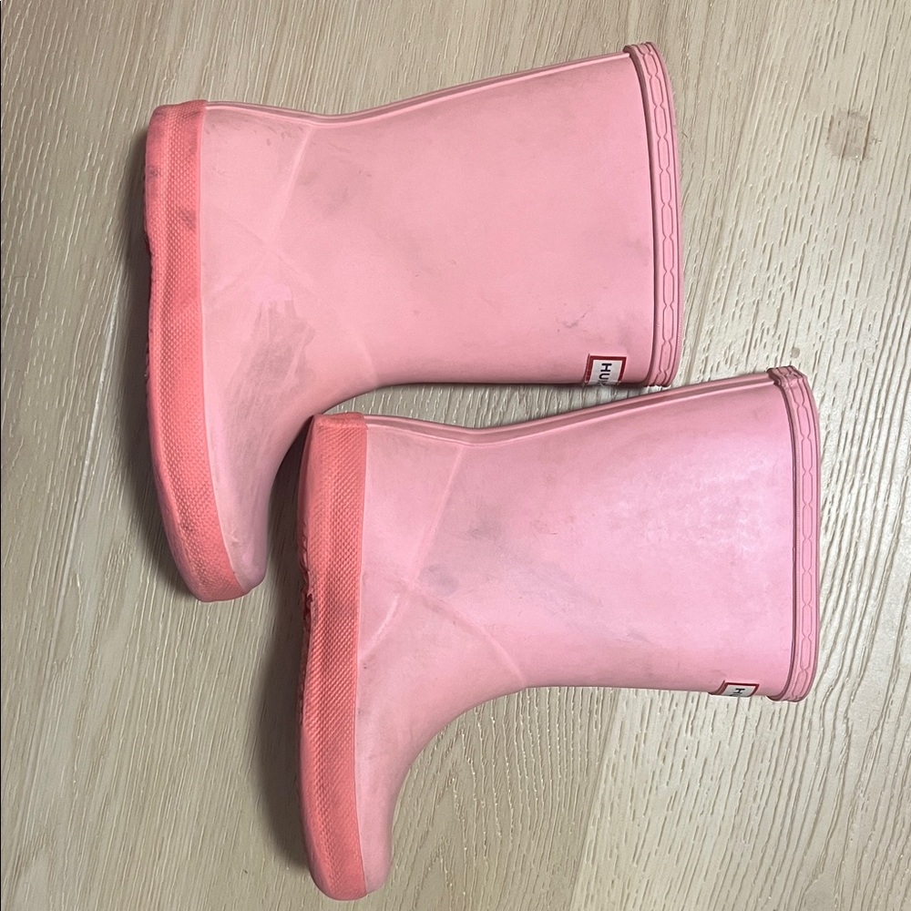 Pink little girl Hunter rain boots